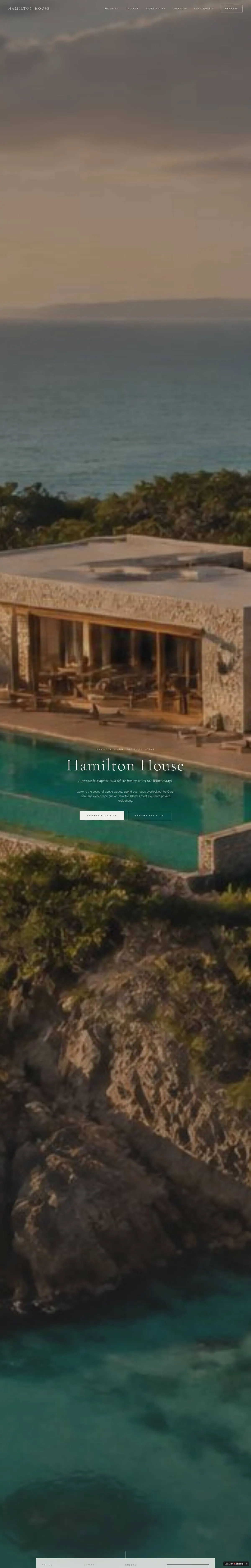 Hamilton House website scroll-through